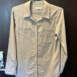 Treasure & Bond women’s  Light Gray Flannel Button-Down Shirt